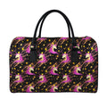 Star Fairy Unicorn Pattern Print Leather Duffel Bag