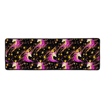 Star Fairy Unicorn Pattern Print Long Kitchen Mat