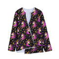 Star Fairy Unicorn Pattern Print Long Sleeve Short Coat