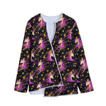 Star Fairy Unicorn Pattern Print Long Sleeve Short Coat