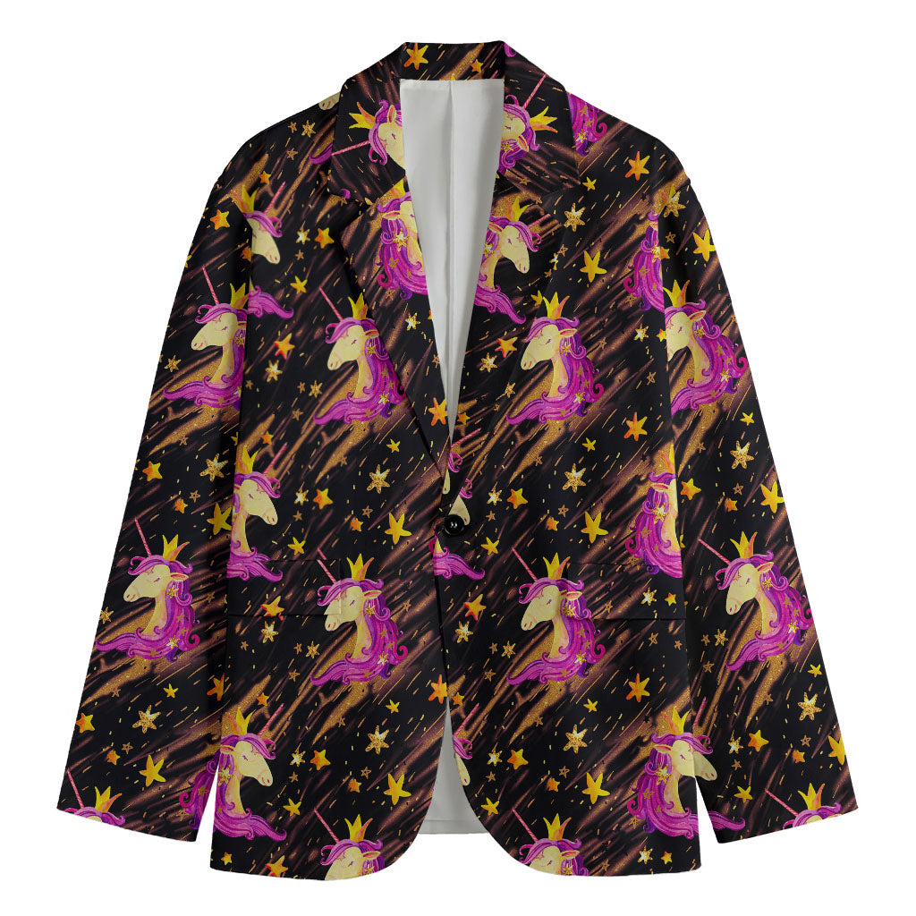 Star Fairy Unicorn Pattern Print Men's Blazer