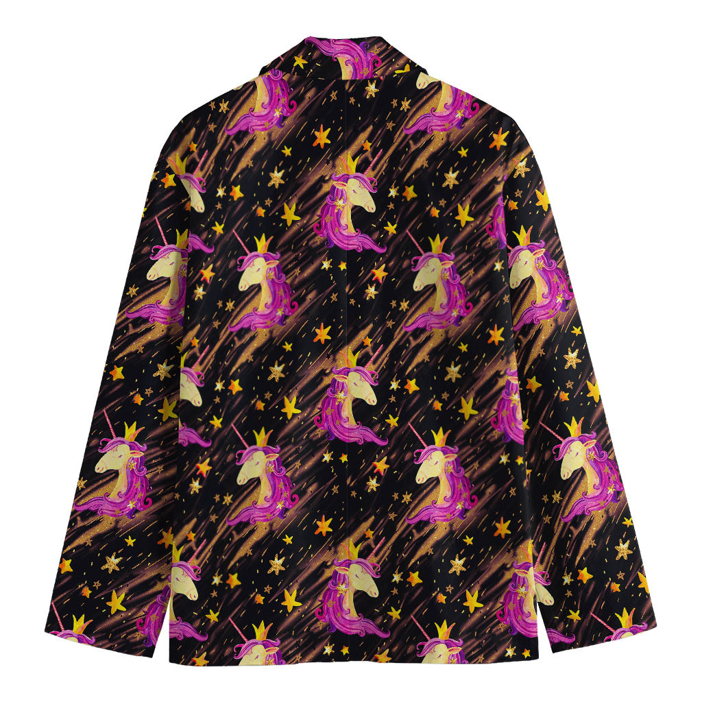 Star Fairy Unicorn Pattern Print Men's Blazer