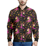 Star Fairy Unicorn Pattern Print Men's Bomber Jacket