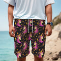 Star Fairy Unicorn Pattern Print Men's Cargo Shorts