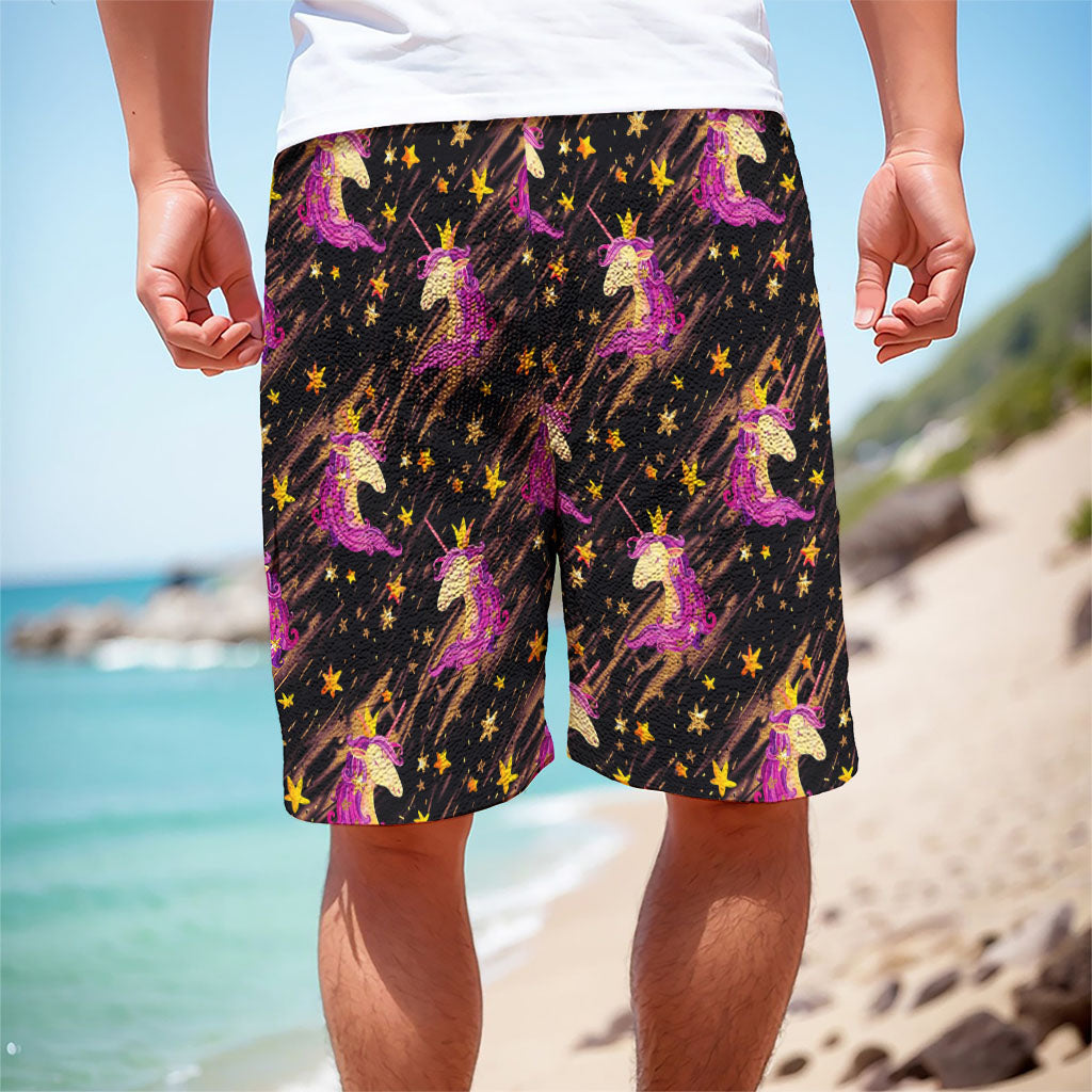 Star Fairy Unicorn Pattern Print Men's Cargo Shorts