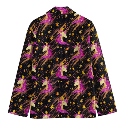 Star Fairy Unicorn Pattern Print Men's Cotton Blazer