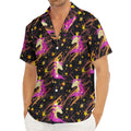 Star Fairy Unicorn Pattern Print Men's Deep V-Neck Shirt