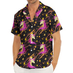 Star Fairy Unicorn Pattern Print Men's Deep V-Neck Shirt