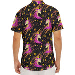 Star Fairy Unicorn Pattern Print Men's Deep V-Neck Shirt
