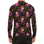 Star Fairy Unicorn Pattern Print Men's Long Sleeve Rash Guard