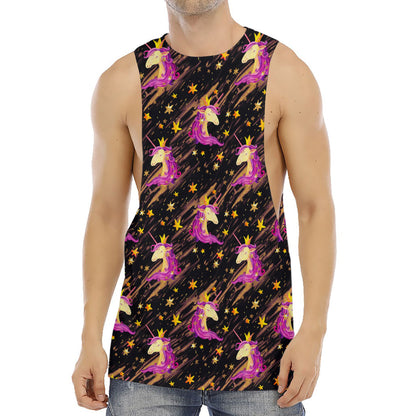 Star Fairy Unicorn Pattern Print Men's Muscle Tank Top