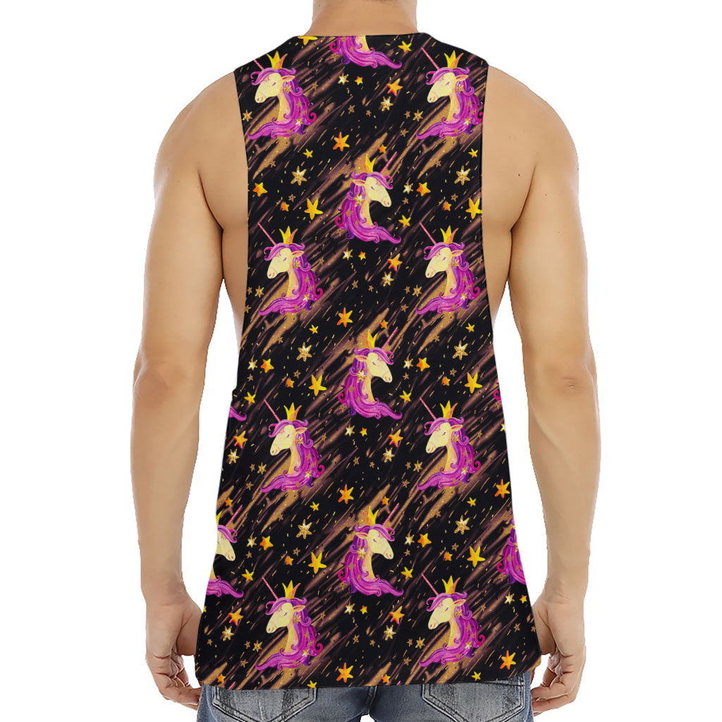 Star Fairy Unicorn Pattern Print Men's Muscle Tank Top