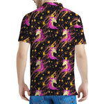 Star Fairy Unicorn Pattern Print Men's Polo Shirt