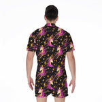 Star Fairy Unicorn Pattern Print Men's Rompers
