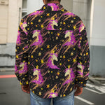 Star Fairy Unicorn Pattern Print Men's Shirt Jacket