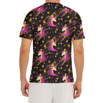 Star Fairy Unicorn Pattern Print Men's Short Sleeve Rash Guard
