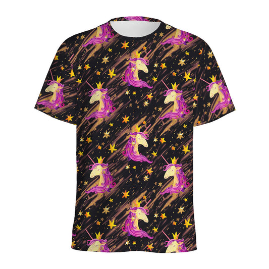 Star Fairy Unicorn Pattern Print Men's Sports T-Shirt