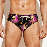 Star Fairy Unicorn Pattern Print Men's Swim Briefs