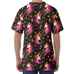Star Fairy Unicorn Pattern Print Men's Velvet T-Shirt