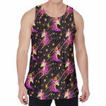 Star Fairy Unicorn Pattern Print Men's Velvet Tank Top