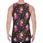 Star Fairy Unicorn Pattern Print Men's Velvet Tank Top