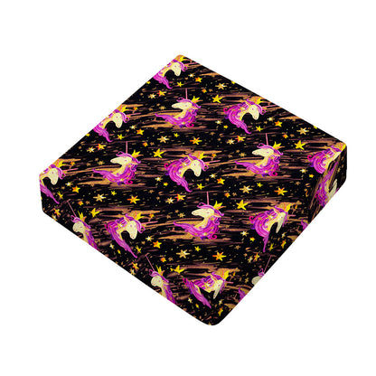 Star Fairy Unicorn Pattern Print Outdoor Seat Cushion Cover