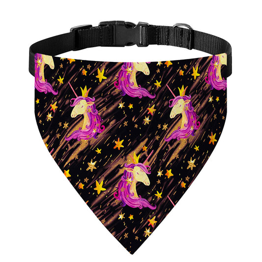 Star Fairy Unicorn Pattern Print Over The Collar Dog Bandana