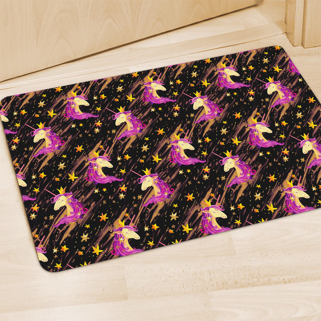 Star Fairy Unicorn Pattern Print Polyester Doormat
