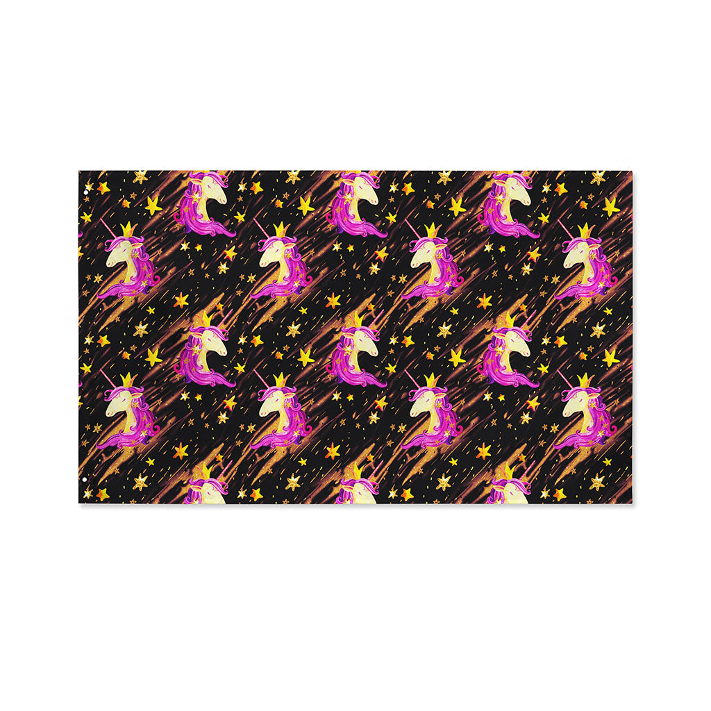 Star Fairy Unicorn Pattern Print Polyester Flag
