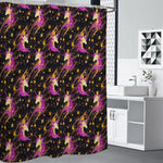 Star Fairy Unicorn Pattern Print Premium Shower Curtain
