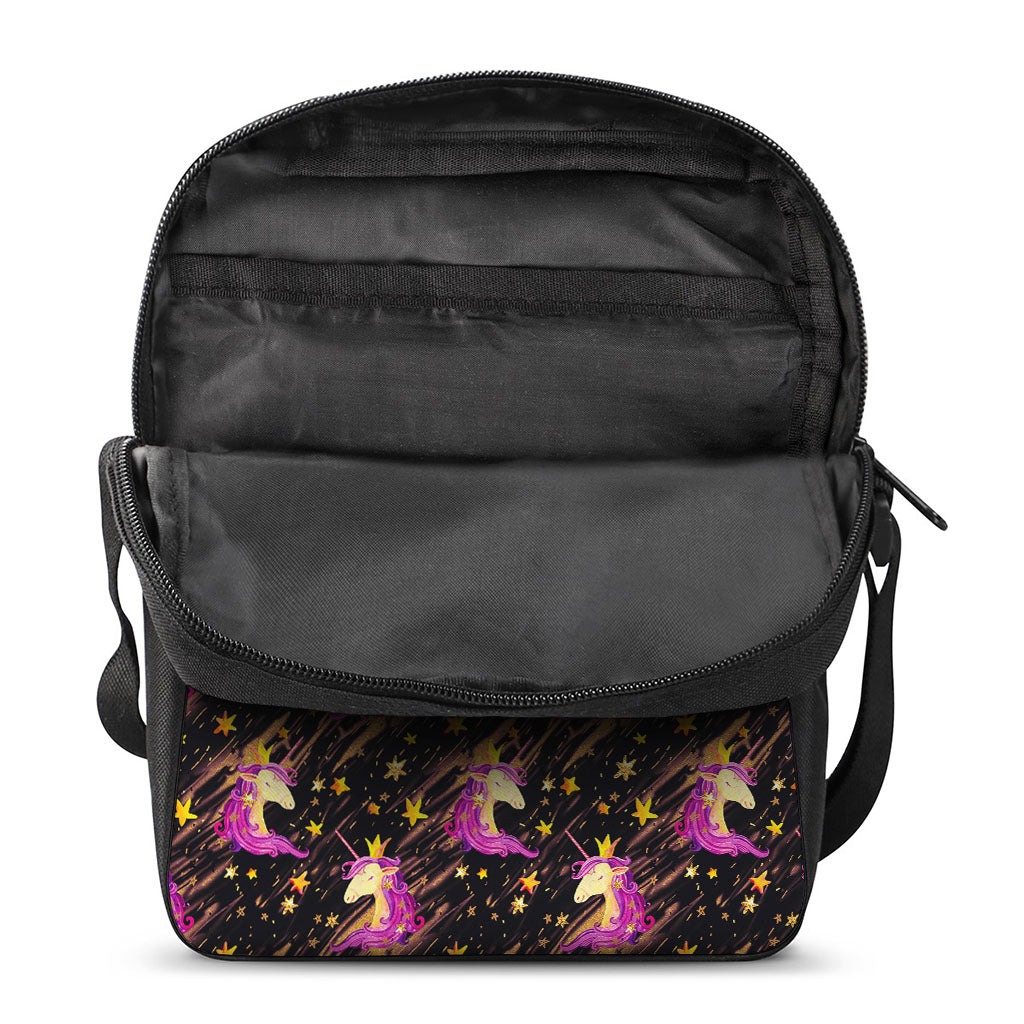 Star Fairy Unicorn Pattern Print Rectangular Crossbody Bag