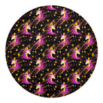 Star Fairy Unicorn Pattern Print Round Blanket