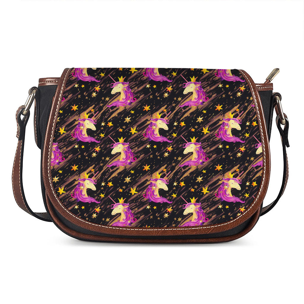Star Fairy Unicorn Pattern Print Saddle Bag