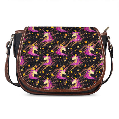 Star Fairy Unicorn Pattern Print Saddle Bag