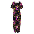 Star Fairy Unicorn Pattern Print Short Sleeve Long Nightdress