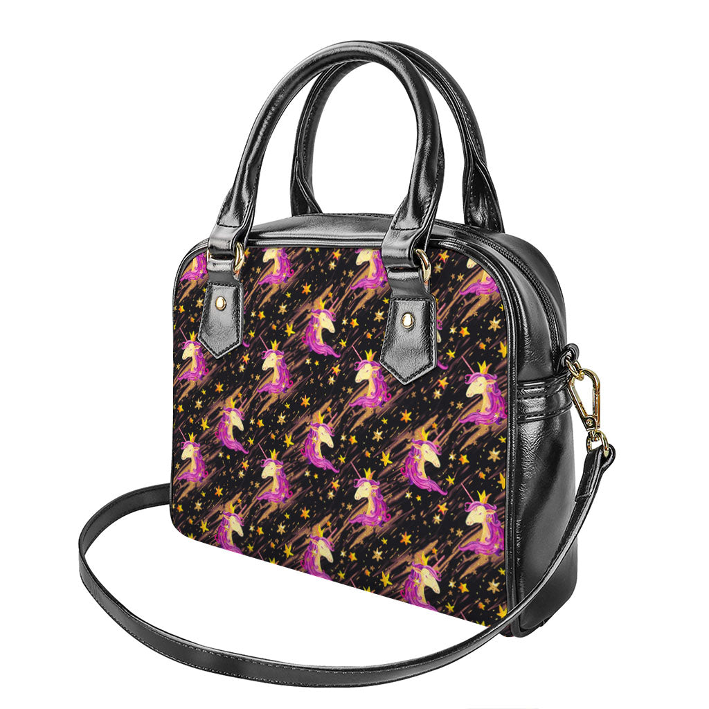 Star Fairy Unicorn Pattern Print Shoulder Handbag