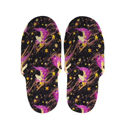 Star Fairy Unicorn Pattern Print Slippers