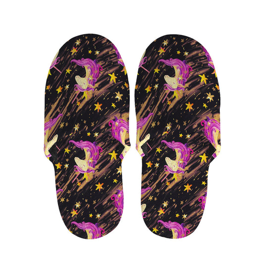 Star Fairy Unicorn Pattern Print Slippers