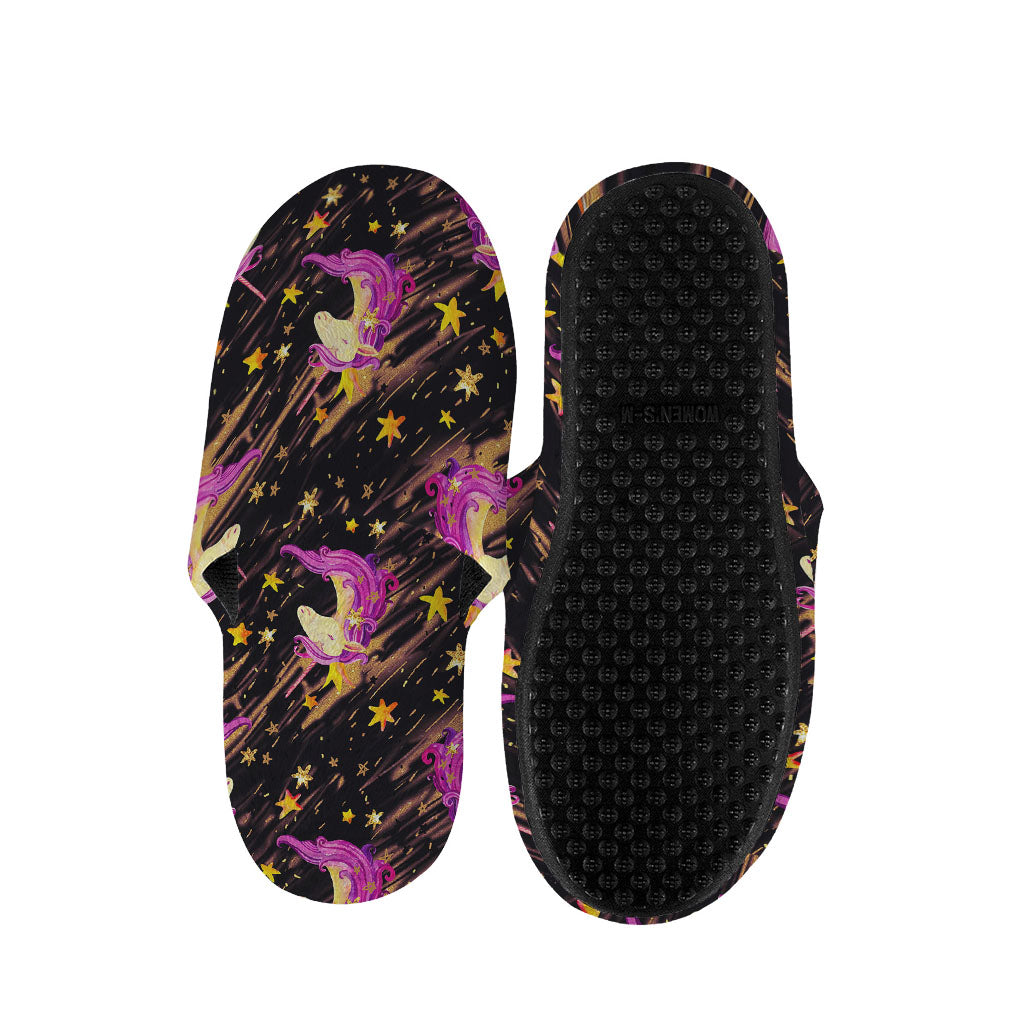 Star Fairy Unicorn Pattern Print Slippers