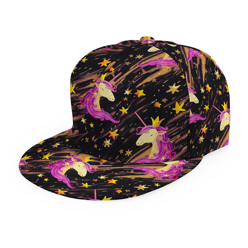 Star Fairy Unicorn Pattern Print Snapback Cap