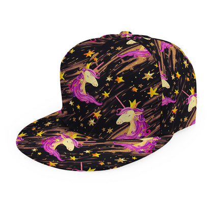 Star Fairy Unicorn Pattern Print Snapback Cap