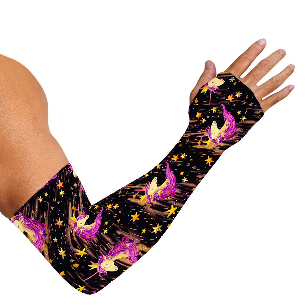 Star Fairy Unicorn Pattern Print Sun Protection Arm Sleeves