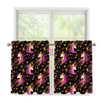 Star Fairy Unicorn Pattern Print Tier Curtains