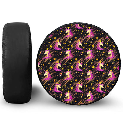 Star Fairy Unicorn Pattern Print Tire Cover