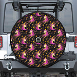 Star Fairy Unicorn Pattern Print Tire Cover With Camera Hole