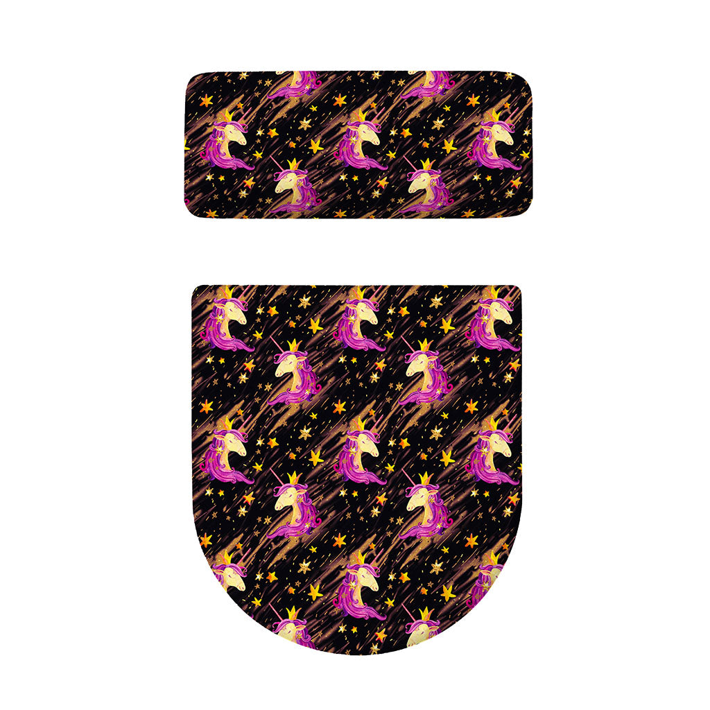 Star Fairy Unicorn Pattern Print Toilet Lid And Tank Cover Set