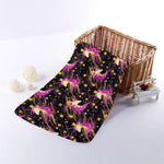 Star Fairy Unicorn Pattern Print Towel