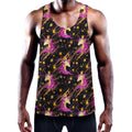 Star Fairy Unicorn Pattern Print Men's Workout Tank Top