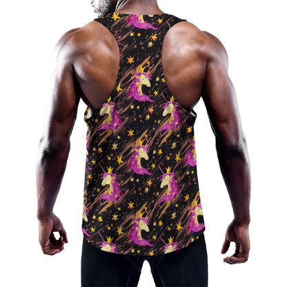 Star Fairy Unicorn Pattern Print Training Tank Top
