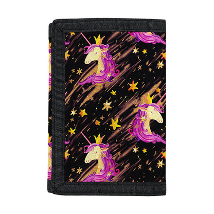 Star Fairy Unicorn Pattern Print Trifold Wallet